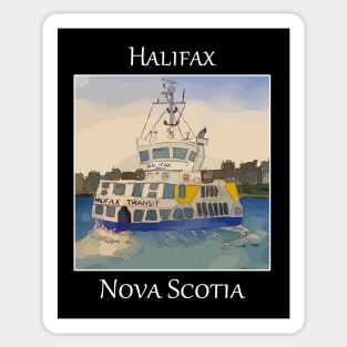 Cute tugboat that ferries people in Halifax Nova Scotia Canada Sticker